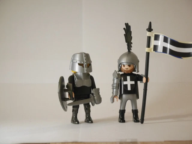 2 Figurines Playmobil Templier Croisé – Pour Jérusalem, Ordre Des Croisés, Custom