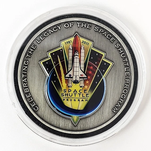 NASA Space Shuttle Program Commemorative Medallion Coin 1-7/8" Flown Metal