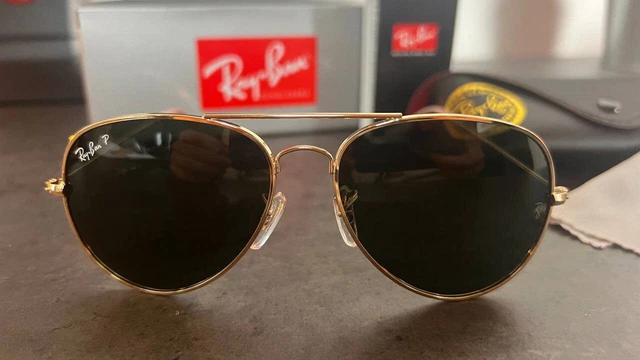 Ray-Ban Aviator  Occhiali da Sole per Uomo - Green Classic XL 137-140 POLARIZZAT