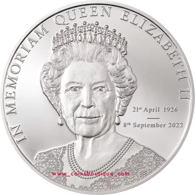 In Memoriam Her Majesty Queen Elizabeth II 1 oz silver coin Cook Islands 2022
