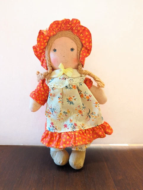 Vintage Holly Hobbie's Friend CARRIE Rag Doll By Knickerbocker 8"