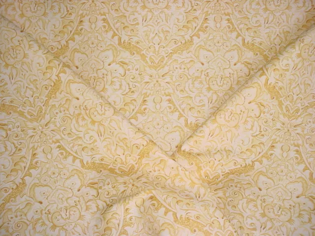 2-5/8Y Robert Allen Medium Gold Spanish Lattice Printed Linen Upholstery Fabric