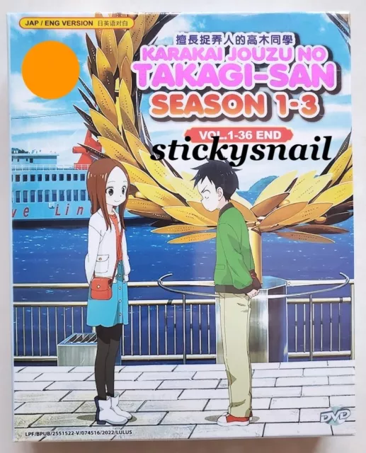 Karakai Jouzu no Takagi-san (Season 1-3: VOL.1 - 36 End) ~ English Version  ~ DVD
