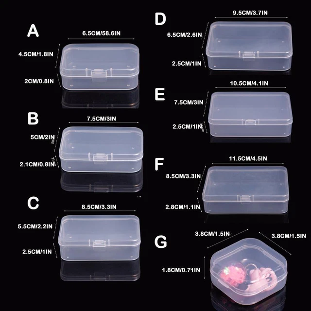 Mini Square Clear Plastic Small Box Jewelry Storage Container Beads Case Boxes