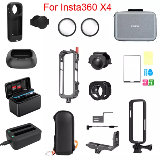 For Insta360 X4 Camera Lens Cap Bag Case Cover Base Adapter Charger Accessories