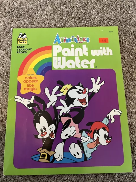 Vintage Unused Golden Books Paint with Water Animaniacs 1994 Warner Bros NEW NOS