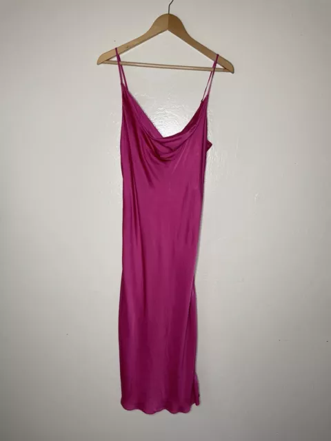 aritzia wilfred Only Ruched Pink Satin dress Women Size XL