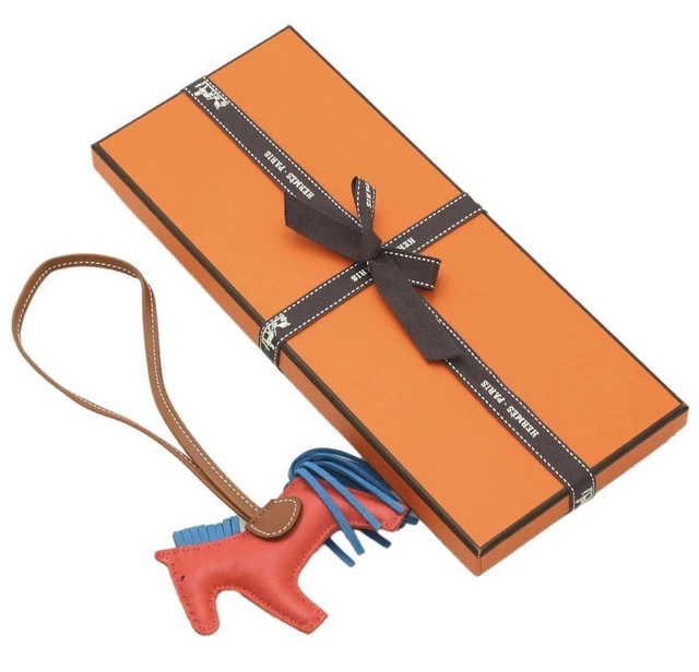 Hermes PM Leather Bag Charm Y Engraved Keyring Accessories Rodeo