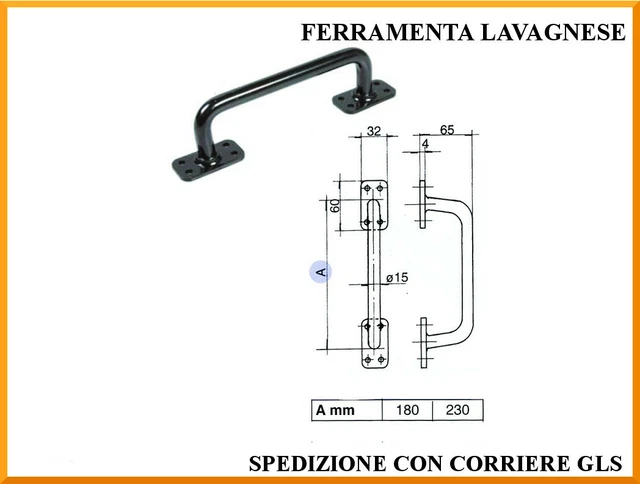 Maniglione curvo per portoni - in acciaio INOX