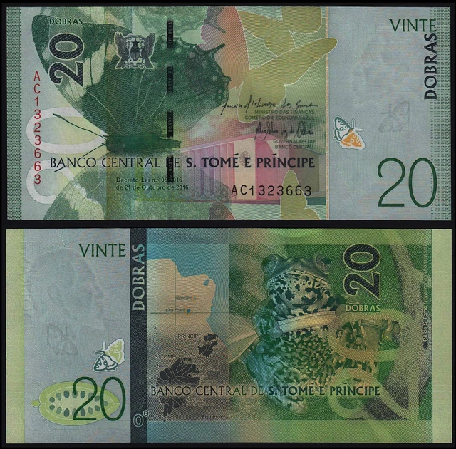 Saint Thomas & Prince 20 Dobras (P72) 2016 Unc