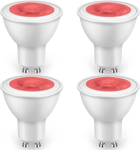 GlowsLand GU10 LED Bulbs Colour Red 5W [Equivalent to 50W Halogen X 4 X 4