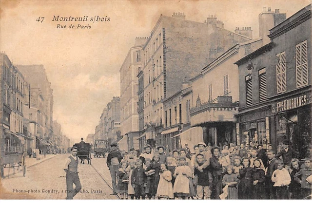 93 .n° 106762 . montreuil sous bois .gondry .attelage .rue de paris .en l etat