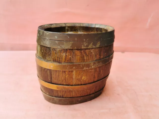 ANTIQUE OLD CARVED WOODEN CANTEEN FLASK KEG BARREL WINE BRANDY EARLY since 1955