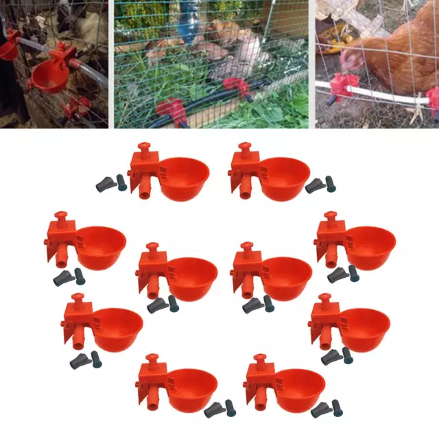 10 tazze per acqua potabile per pollame- abbeveratoio automatico per galline per