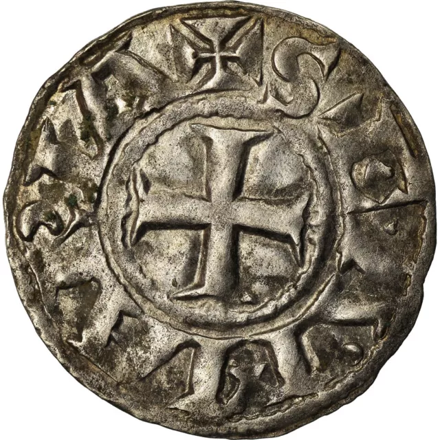 [#870420] Coin, France, Auvergne, Évêché de Clermont, Denarius, Clermont, AU 2