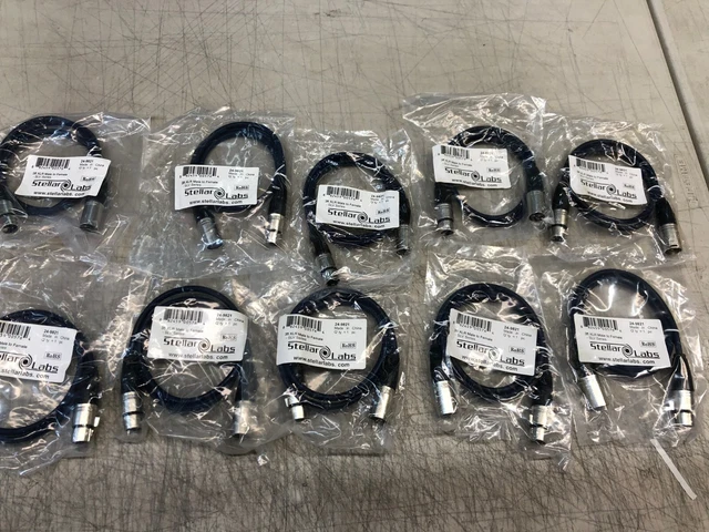 **10-PCS Stellar Labs 24-9821 Cable Wire 3FT XLR Male to Female latch-lock