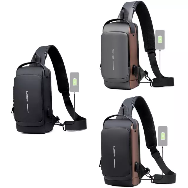 Männer Brust Tasche Multifunktion Anti-Diebstahl USB Umhängetasche Rucksack