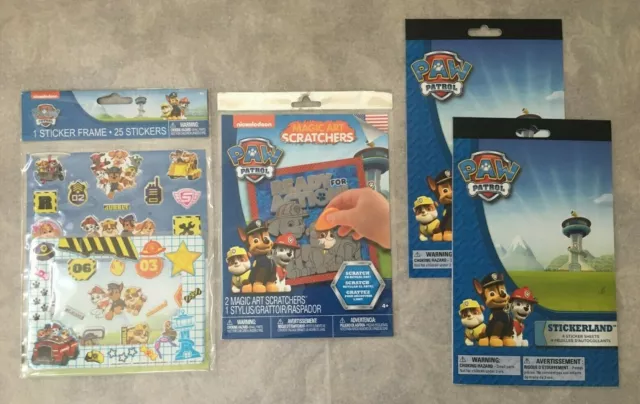 Lot of Paw Patrol Sticker Frame Stickerland Books Magic Art Scratchers Party Fun