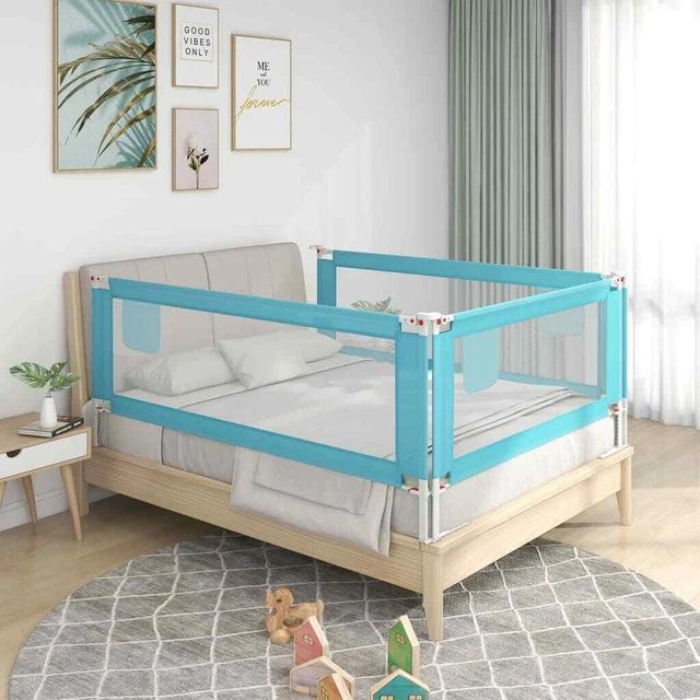 vidaXL Barrière de sécurité de lit d'enfant Bleu 120x25 cm Tissu