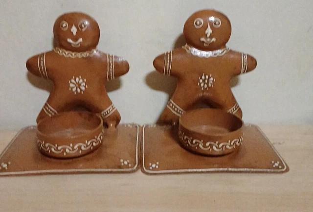 Gingerbread Man Tea Light Candle Holders, Great For Christmas Made In India