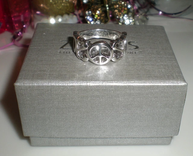 KAY Jeweler Jane Seymour Open Hearts SS PEACE LOVE & OPEN HEARTS Ring  ZALES