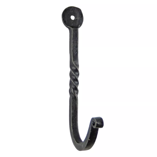 Forged Wrought Iron Twisted Wall Hook Key Towel Coat Hanger Antique Look 4.5 in