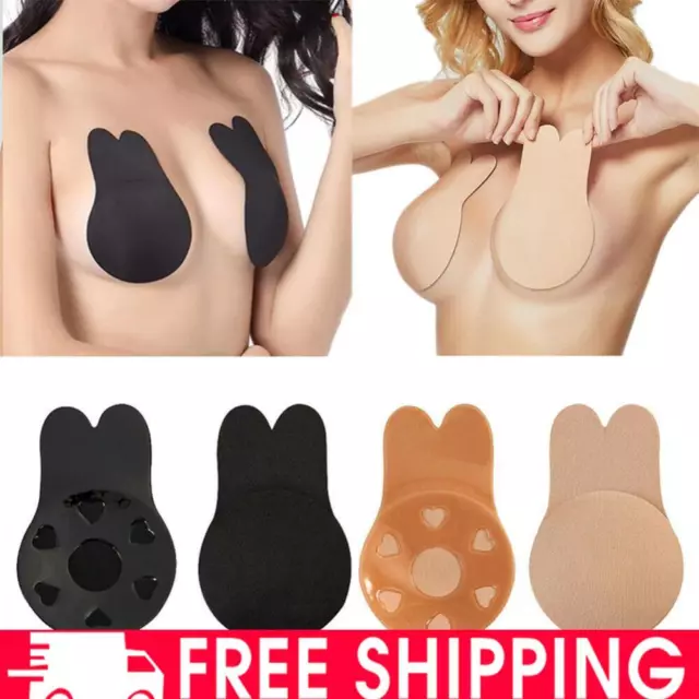 Spencer 2Pairs Rabbit Ear Women's Strapless Push Up Backless Bra Self  Adhesive Invisible Bra Silicone Sticky Nipple Covers Breathable Lifting