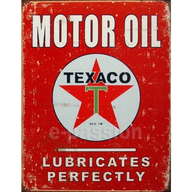 PLAQUE PUBLICITAIRE TEXACO - MOTOR OIL / GASOLINE -DECORATION USA -40X30 CM