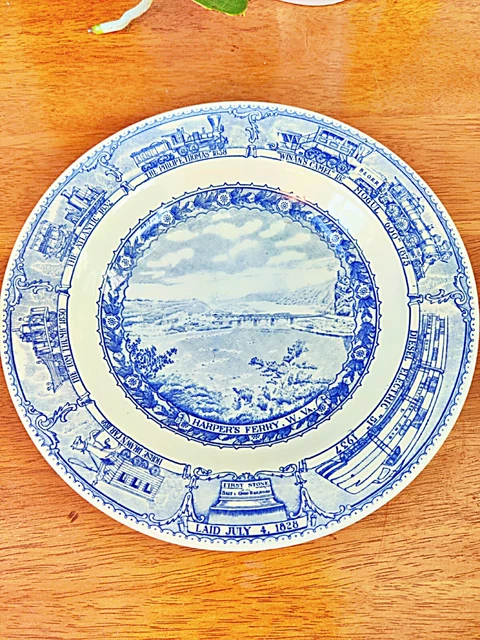 Antique Baltimore&Ohio B&O Railroad Shenango China 9"Plate Harpers Ferry EXC #a