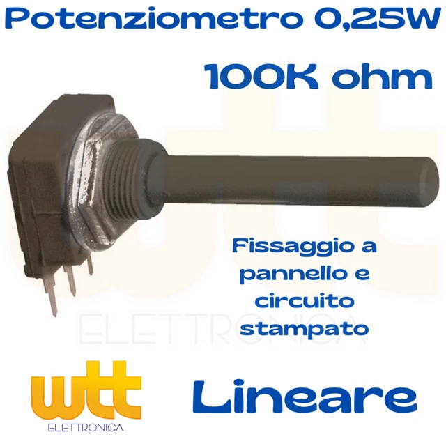 2PZ POTENZIOMETRO 10K LINEARE MONOGIRO PER PCB A 100mW OHM RESISTENZA - Foto 3