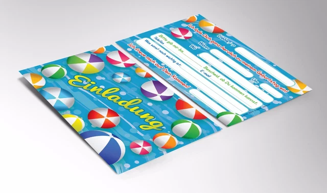 20 Stück Pool-Party Einladungskarten Mit Umschlägen – 10,2x15,2 Cm, Spritziges Design Für Kindergeburtstag