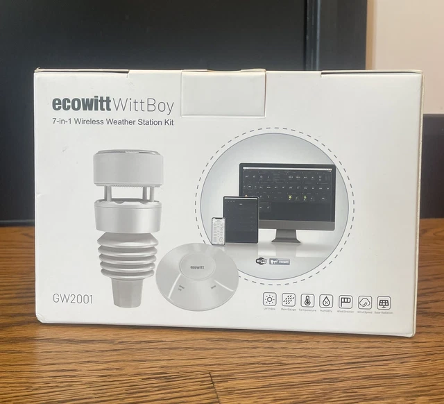 ECOWITT WITTBOY 7 in 1 Outdoor Solar Powered Weather Station, Free WiFi