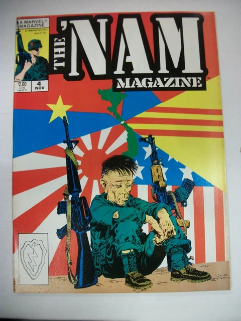 Marvel THE NAM MAGAZINE #4 (1988) B&W, WAR, Reprints #7 & #8, Michael Golden