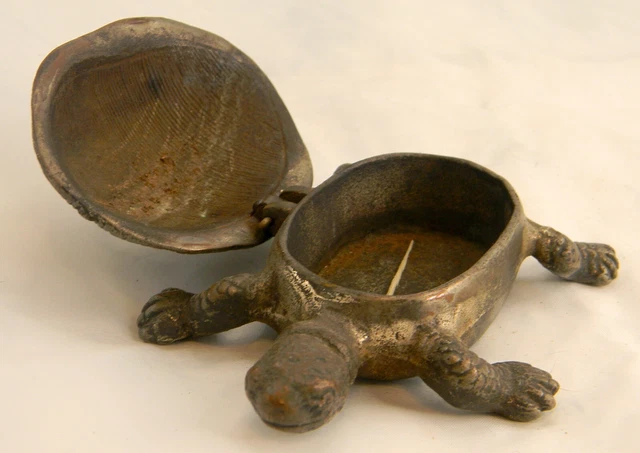 Antique Cast Iron Turtle Match Safe Striker Novelty Antique Cast Iron Turtle Match Safe Striker Novelty