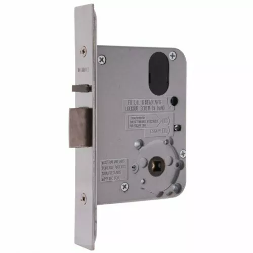 Lockwood Door Mortice Lock Synergy Vestibule 60mm Backset Satin Chrome 3572SC