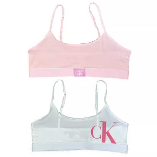 CALVIN KLEIN GIRLS' Training Bra Cotton Bralette w - Choose SZ/color £22.38  - PicClick UK