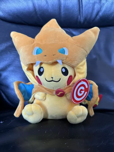 POKEMON PIKACHU WEARING Mega Charizard Y Costume Cosplay Plush £10.00 ...