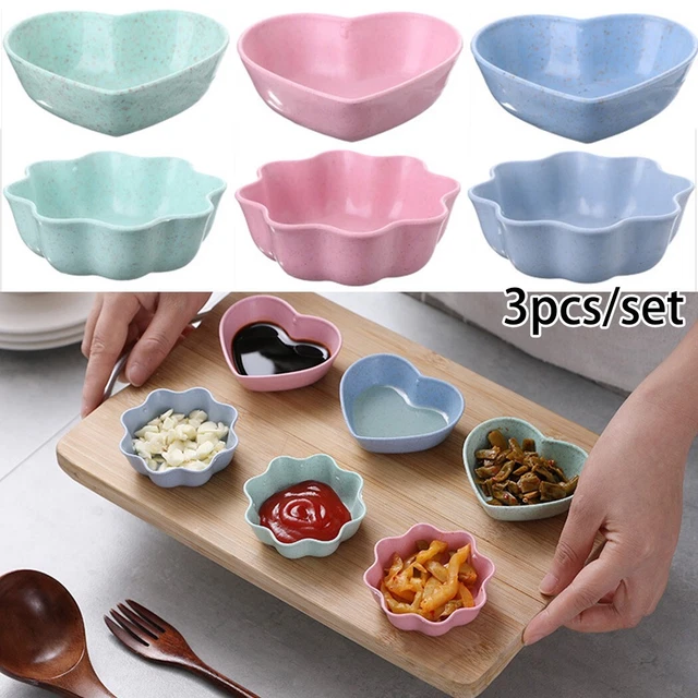 Plato Dip Bowls Salsa Condimento Vinagre Sushi Preciosa Cocina 3 piezas Pequeño Mini