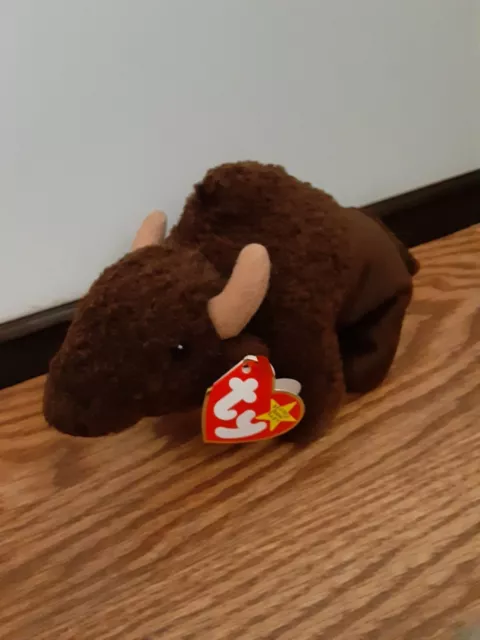 Plush Ty Beanie Baby From The Buffalo Stuffed Toy With Tag