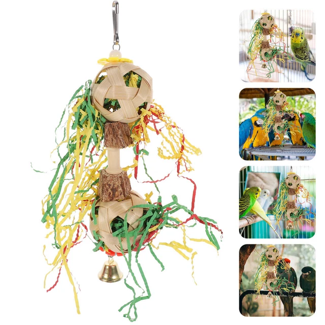 Jaula para pájaros, decoración decorativa colgante, juguete para morder loros, periquitos, jaula,