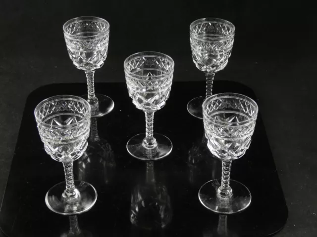 5 Beautiful Stuart Crystal Sandringham / Braemar Variant Sherry Glasses