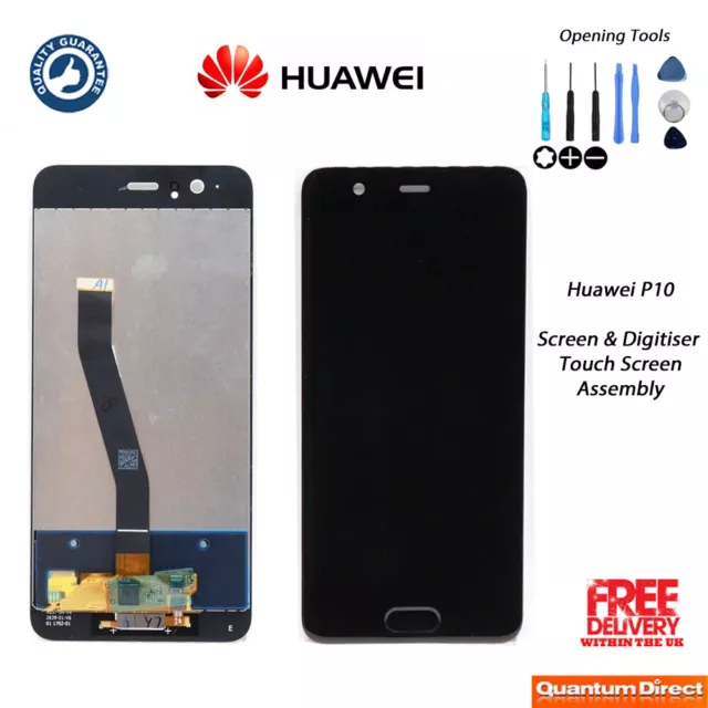 NEW Huawei P10 Replacement LCD Touch Screen Digitiser Assembly w/Tools - BLACK