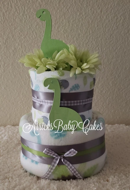 Diaper Cake~Dinosaur Kingdom~Baby Shower~Baby Boy~Centerpiece~Free Shipping 🦖🦖