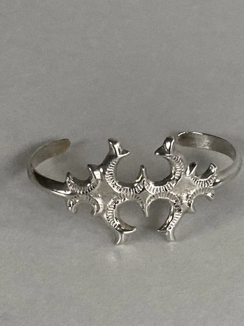 Native American F.Begay Sandcast Sterling Cuff