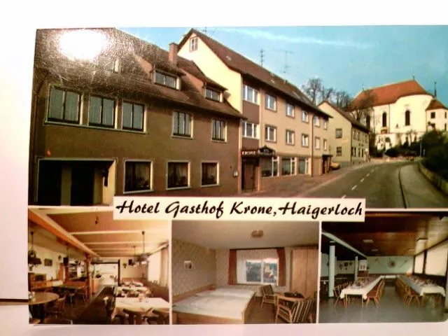 Hotel Gasthof Krone. Haigerloch. Mehrbild AK farbig. Straßenpartie, Gebäudeansic