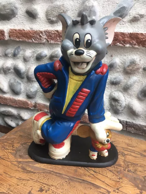 Tres Belle Grande Sculpture Résine Tom Et Jerry Cartoon Année 80 Curiosité