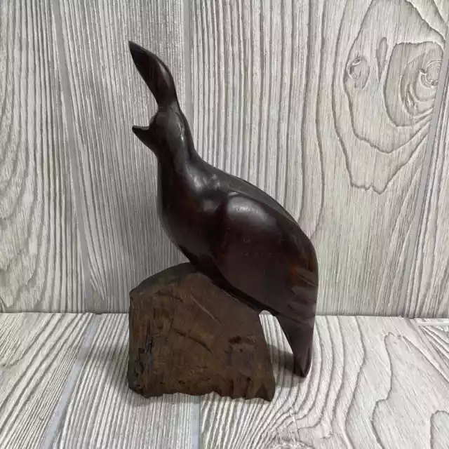 Hand Carved Partridge Quail Wood Bird Statue Figurine 7.5" Ironwood Art