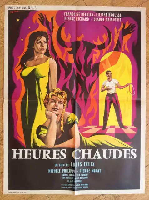 HEURES CHAUDES affiche cinema originale 80x60 cm '59