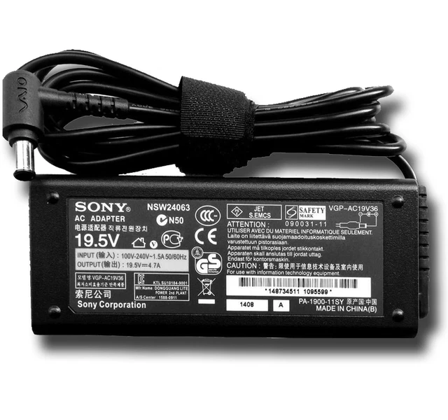 Alimentatore AC Per Sony Vaio VGN-NS10E/NS10J/NS10L - Lite-am 76W 19.5V 3.9A Con Cavo UK