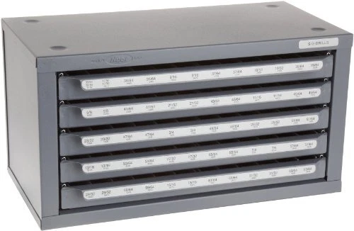 Huot 13166 Five-Drawer 1/2 Reduced Shank Drill Bit Dispenser Cabinet for Sizes